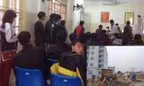 Người dân đi làm CMND tại Công an Từ Liêm (ảnh lớn). Trụ sở quận Bắc Từ Liêm đang gấp rút hoàn thiện. Ảnh: Nguyễn tú - như ý