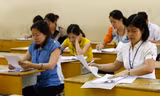 Chấm thi tại trường THPT Việt - Đức năm 2014. Ảnh: Như Ý