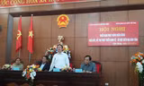 Thống đốc Nguyễn Văn Bình làm việc với tỉnh Đắk Nông sáng 5/4. Ảnh: Khánh Huyền