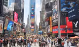Quảng trường thời đại Times Square luôn tấp nập du khách. Ảnh Hà Anh
