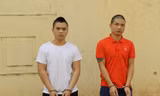 Hai đối tượng bị bắt giữ. Ảnh: Công an Vĩnh Phúc.