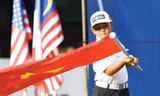 Golfer nhí Nguyễn Bảo Phát thi đấu ở giải trẻ Thái Lan 