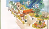 Ảnh mô hình cổng làng ở Hội hoa xuân Phú Mỹ Hưng.
