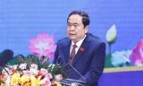 Chủ tịch Quốc hội Trần Thanh Mẫn phát biểu tại hội nghị.