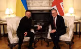 Thủ tướng Anh tiếp đón Tổng thống Ukraine Volodymir Zelensky ngày 1/3. (Ảnh: Reuters)
