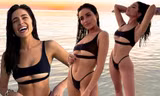 Hoa hậu Olivia Culpo mặc bikini cắt xẻ phô chân ngực 'bỏng mắt'