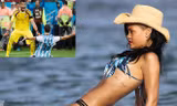 Rihanna cũng quan tâm đến thủ môn Romero. 