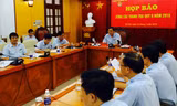 Cuộc họp báo thường kỳ quý II/2015 của Thanh tra Chính phủ, sáng nay. Ảnh: Dân Trí. 