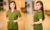 Sao Mai Thu Hằng xinh đẹp hút hồn khi mặc cảnh phục công an