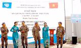 Tiết mục văn nghệ tại buổi lễ. (Nguồn: TTXVN phát).