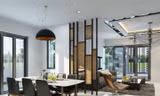 Nội thất biệt thự song lập 3 tầng sang trọng gần 300m2