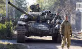 Xe tăng của lực lượng nổi dậy ở miền Đông Ukraine. (Nguồn: Reuters)