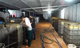 Công an đột kích cơ sở tái chế nhớt thải 'khủng' núp trong rừng cao su