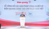 Ông Hồ Quỳnh Hưng - Chủ tịch Hội đồng Quản trị, Tổng Giám đốc công ty Điện Quang, phát biểu tại sự kiện