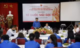 Anh Nguyễn Mạnh Dũng - Bí thư thường trực T.Ư Đoàn phát biểu khai mạc tọa đàm "Tổ quốc mãi gọi tên". Ảnh: Hồng Vĩnh