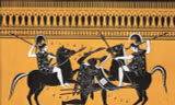 Hình minh họa mô tả các chiến binh Amazons trong trận chiến từ Bộ sưu tập des vases grecs de le Comte de M Lamberg, quyển II, Bảng 17, Paris, từ năm 1813 đến năm 1824, của Alexandre de Laborde.