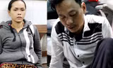 Nguyễn Hoàng Phi và Nguyễn Thị Thu Yến tại cơ quan công an 