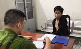 Đối tượng Lê Duy tại trụ sở công an