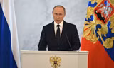 Tổng thống Nga Putin bắt đầu Thông điệp Liên bang lần thứ 12. Ảnh: RIA Novosti