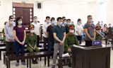 14 bị cáo trong vụ án xảy ra tại Công ty Nhật Cường. 
