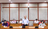 Đồng chí Nguyễn Xuân Phúc, Ủy viên Bộ Chính trị, Thủ tướng Chính phủ phát biểu tại buổi làm việc với Ban Thường vụ Tỉnh ủy Tuyên Quang sáng 25/8 ​
