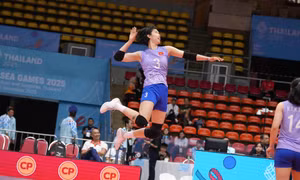 Bóng chuyền nữ Việt Nam đang có khởi đầu thuận lợi ở SEA Games 33 (ảnh M.D)
