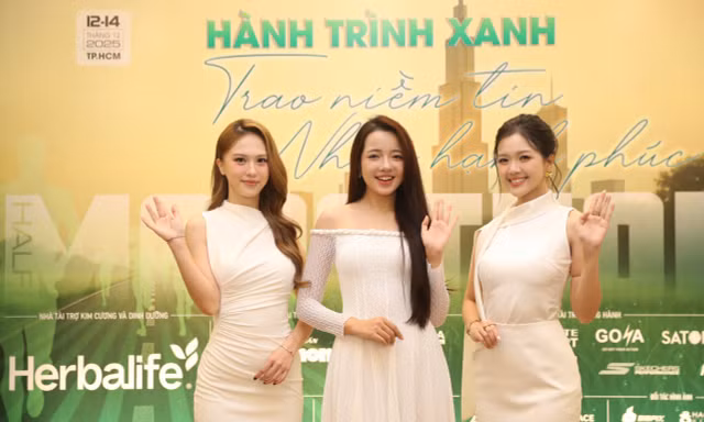 Dàn người đẹp Hoa hậu Việt Nam khoe sắc tại họp báo Giải Tiền Phong Half Marathon 2025