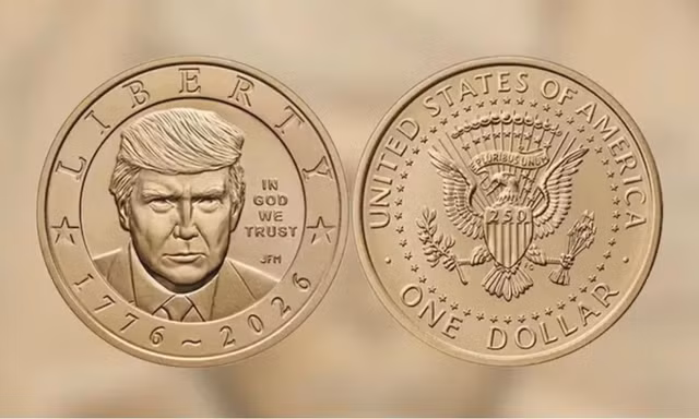 Mỹ sẽ phát hành đồng xu 1 USD in hình Tổng thống Trump