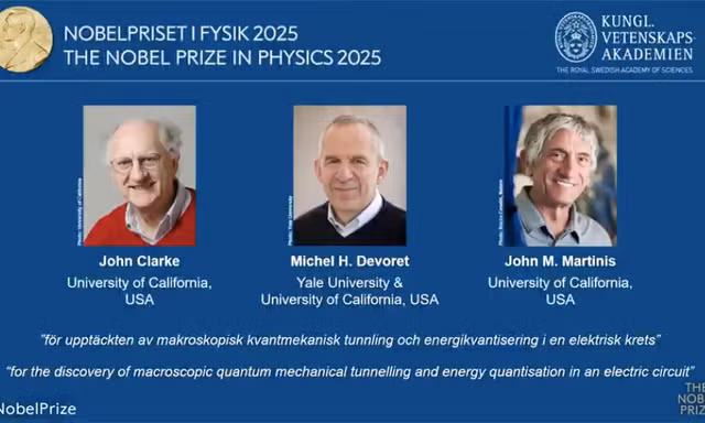 Ba người Mỹ đoạt giải Nobel Vật lý 2025 nhờ khám phá về lượng tử