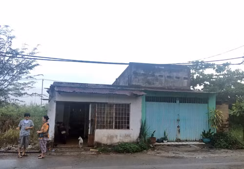 Nhà của vợ chồng chị Hằng trơ trọi giữa lau sậy ở Thủ Thiêm. Ảnh: Sơn Hòa.