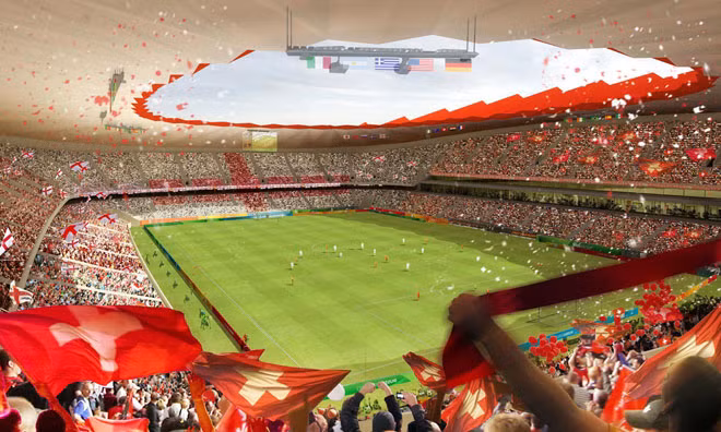 Đồ họa một trong những sân Nga sẽ xây mới để tổ chức World Cup 2018