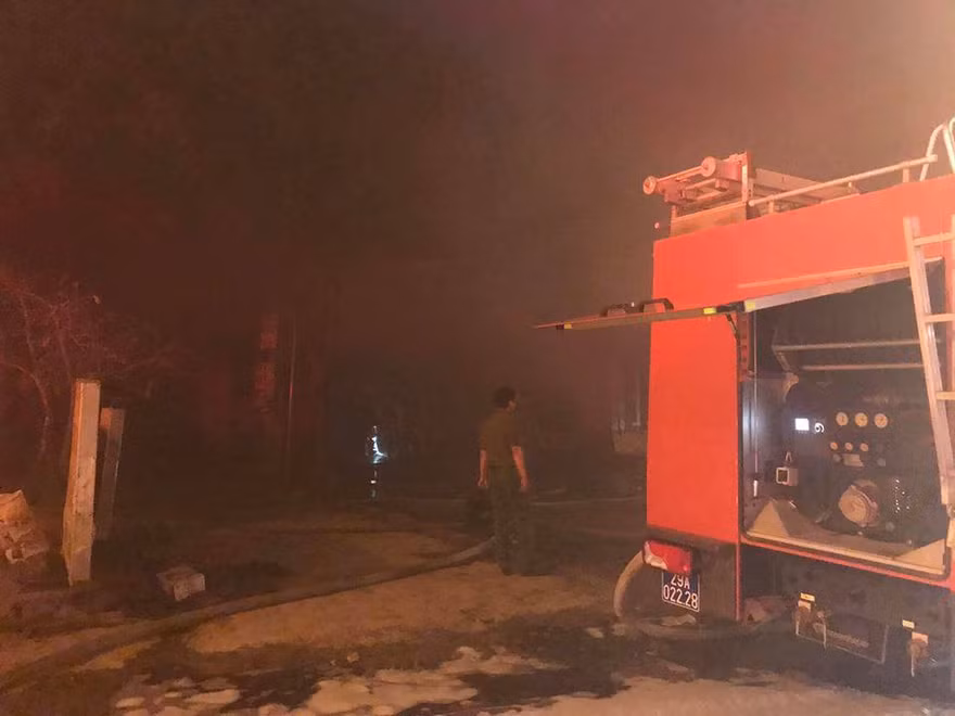 Hiện trường vụ cháy. Ảnh: CTV