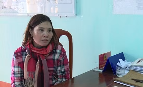 Nguyễn Thị Thúy tại cơ quan Công an