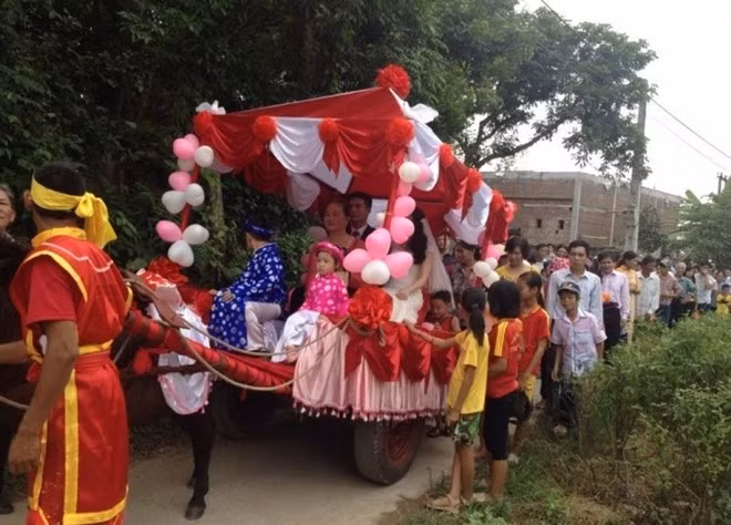 Ảnh rước dâu bằng xe ngựa gây xôn xao. 