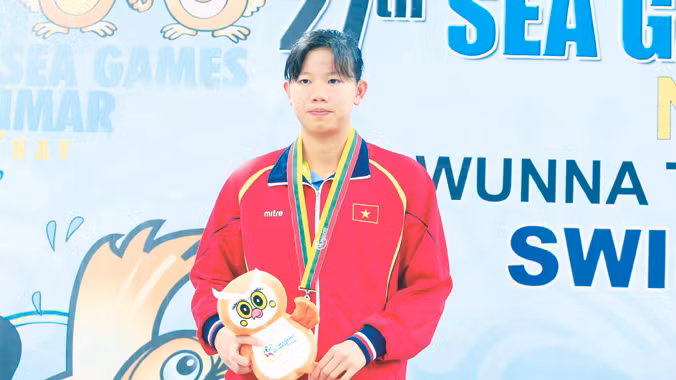 Sau khi chinh phục đấu trường SEA Games một năm trước, Ánh Viên tiếp tục tỏa sáng rực rỡ tại Olympic trẻ đang diễn ra tại Nam Ninh, Trung Quốc. ảnh: VSI 