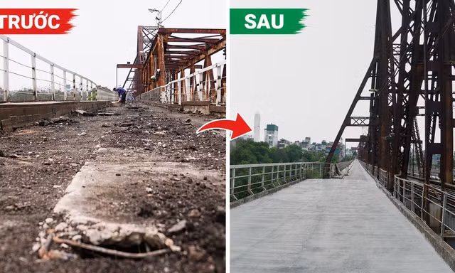 Hơn 1 tháng sửa chữa, cầu Long Biên thay đổi thế nào?