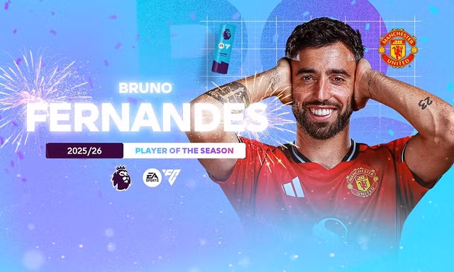 Bruno Fernandes giật giải Cầu thủ xuất sắc nhất Ngoại hạng Anh