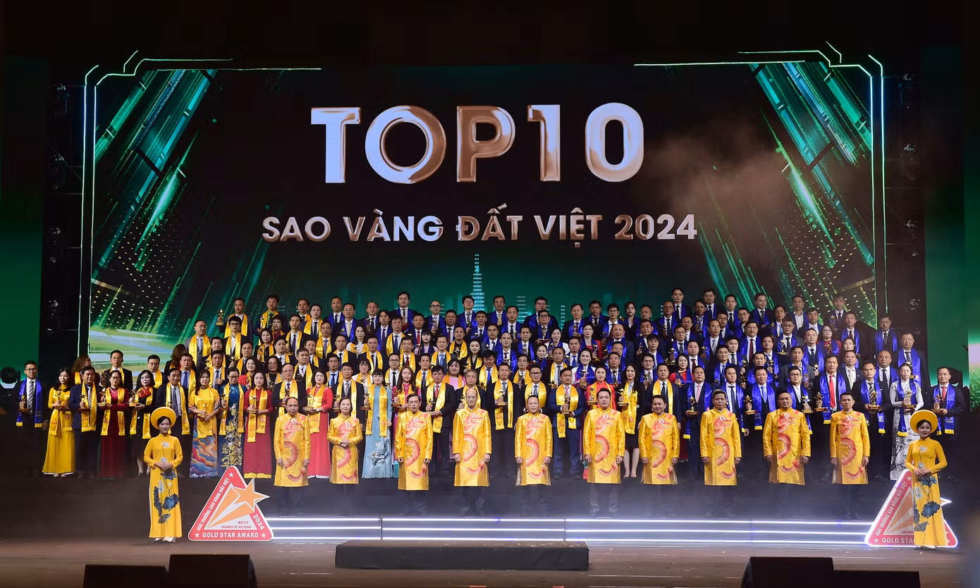 TOP 10 Sao Vàng đất Việt 2024 có tổng tài sản năm 2023 là gần 2,5 triệu tỉ đồng.