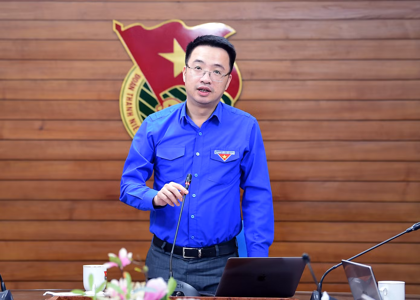 Anh Lâm phát biểu kết luận buổi làm việc. Ảnh: Xuân Tùng