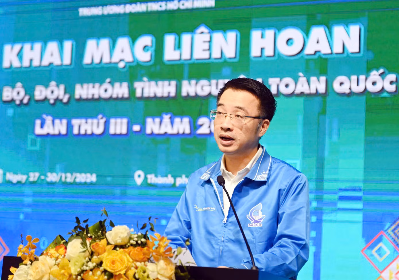 Anh Nguyễn Tường Lâm phát biểu khai mạc liên hoan. Ảnh: BTC
