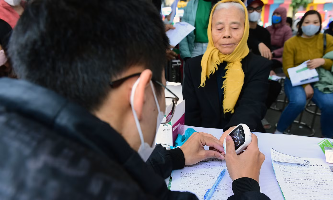 Khu vực xét nghiệm tại chương trình. Ảnh: Xuân Tùng