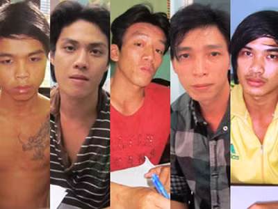 Nhóm nghi can có liên quan đến vụ sát hại sinh viên Nguyễn Tấn Phát. Ảnh cơ quan công an cung cấp