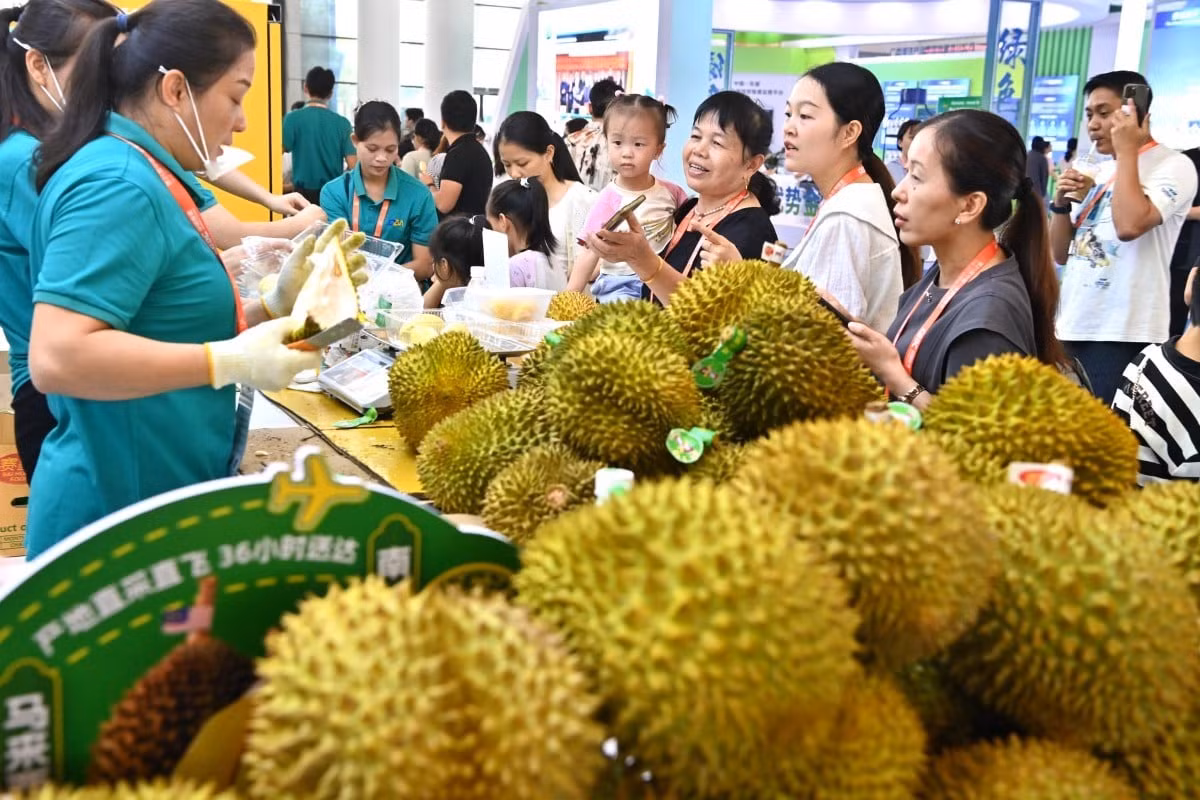 Thị trường Trung Quốc có nhu cầu lớn về sầu riêng. Ảnh: SCMP.
