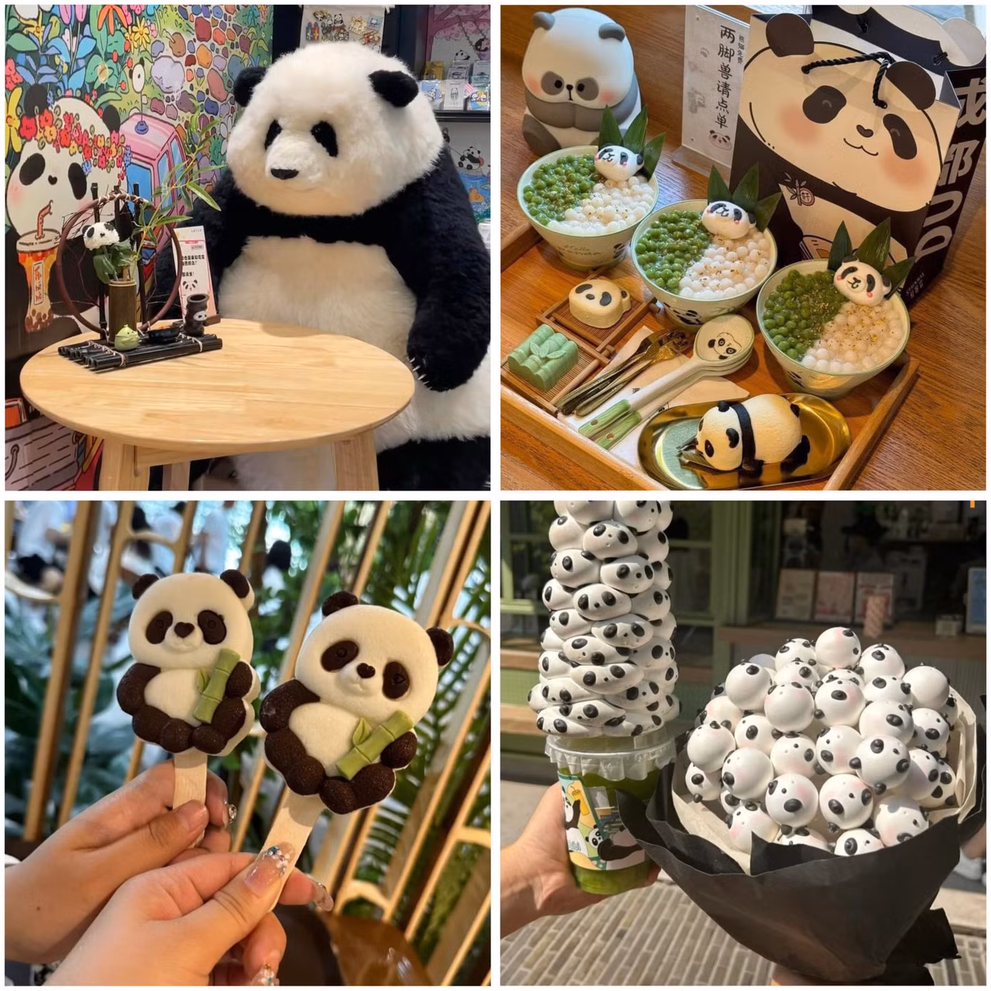 Trên đường phố, phương tiện đi lại cũng xuất hiện hình ảnh gấu trúc. Ảnh: OTrip.