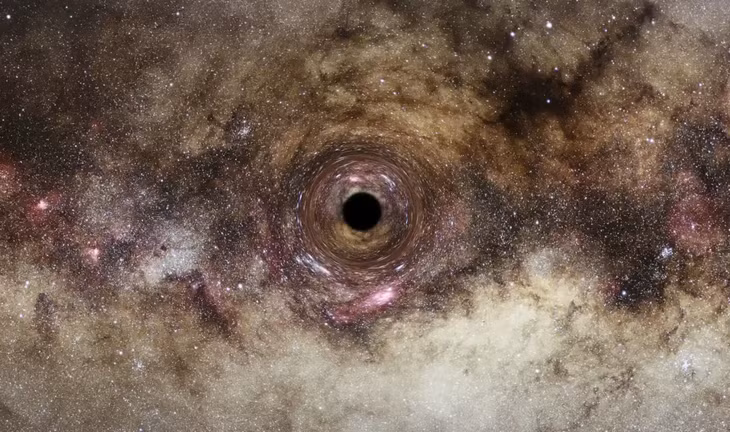 Mô phỏng lỗ đen trong Dải Ngân hà. Ảnh: ESA/Hubble/Digitized Sky Survey