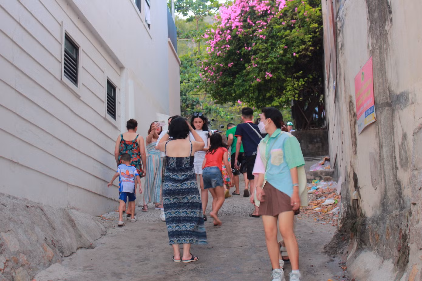 Một điểm check-in nổi tiếng khác ở khu vực Bãi Dâu là hẻm Trần Phú. Nơi đây gây ấn tượng với con dốc hướng ra biển đầy thơ mộng. Điểm nhấn là hàng cây tạo không gian lãng mạn pha lẫn nét hoài cổ.