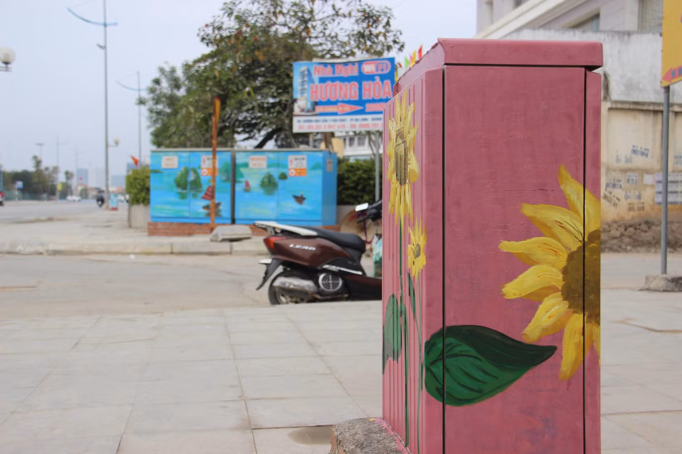 Những 'tủ tranh' đặc biệt trên phố Quảng Ninh ảnh 1