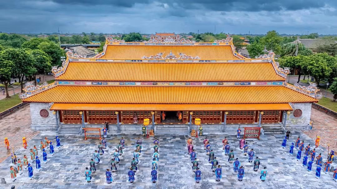 Điện Thái Hòa - Đại Nội Huế là công trình có giá trị đặc biệt về lịch sử, văn hóa, nghệ thuật kiến trúc thời nhà Nguyễn. Đây là nơi đăng quang của 13 vị vua triều Nguyễn. Ảnh: Trần Thiện.