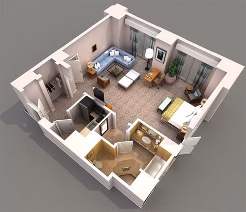 Các kiểu bố trí hợp lý cho căn hộ 40 m2 ảnh 11