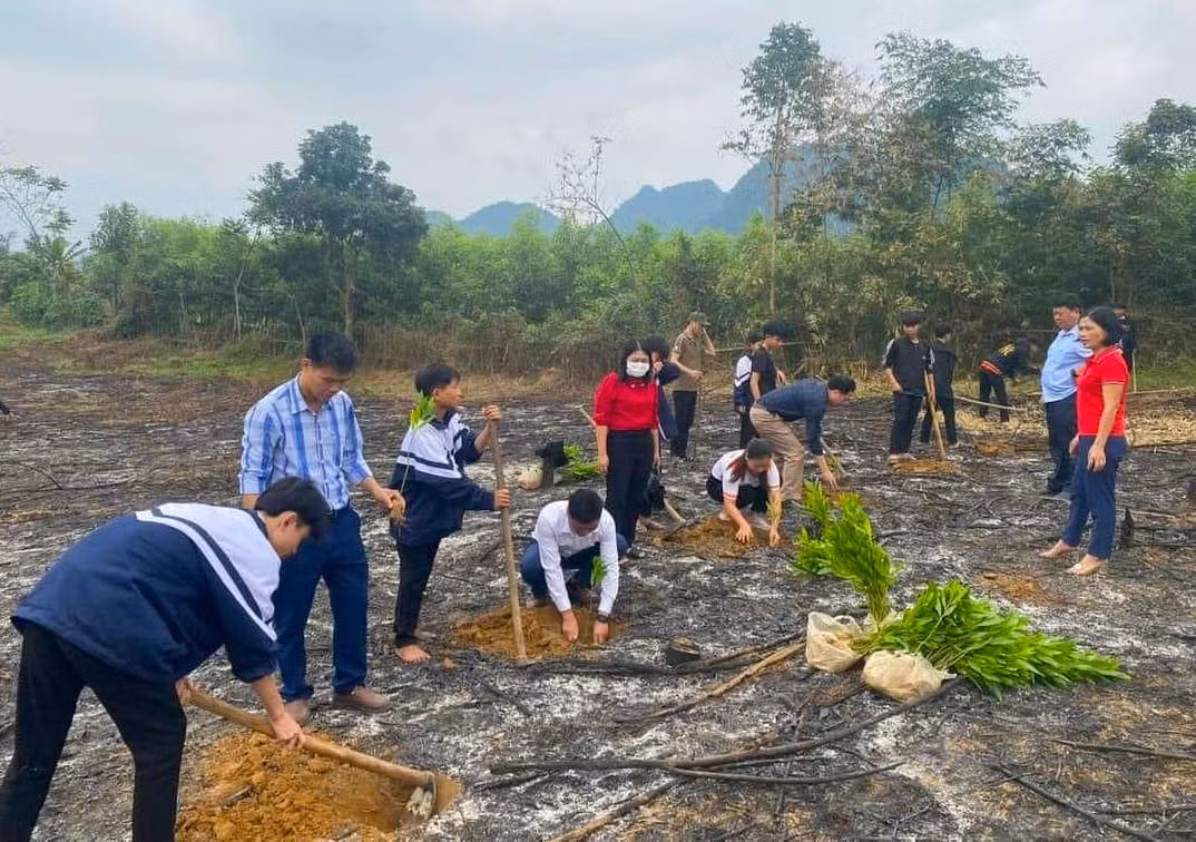 Qua việc trồng cây sẽ tuyên truyền, khuyến khích, động viên cán bộ, hội viên, nhân dân, học sinh tích cực đẩy mạnh phong trào trồng cây, chăm sóc và bảo vệ tài nguyên